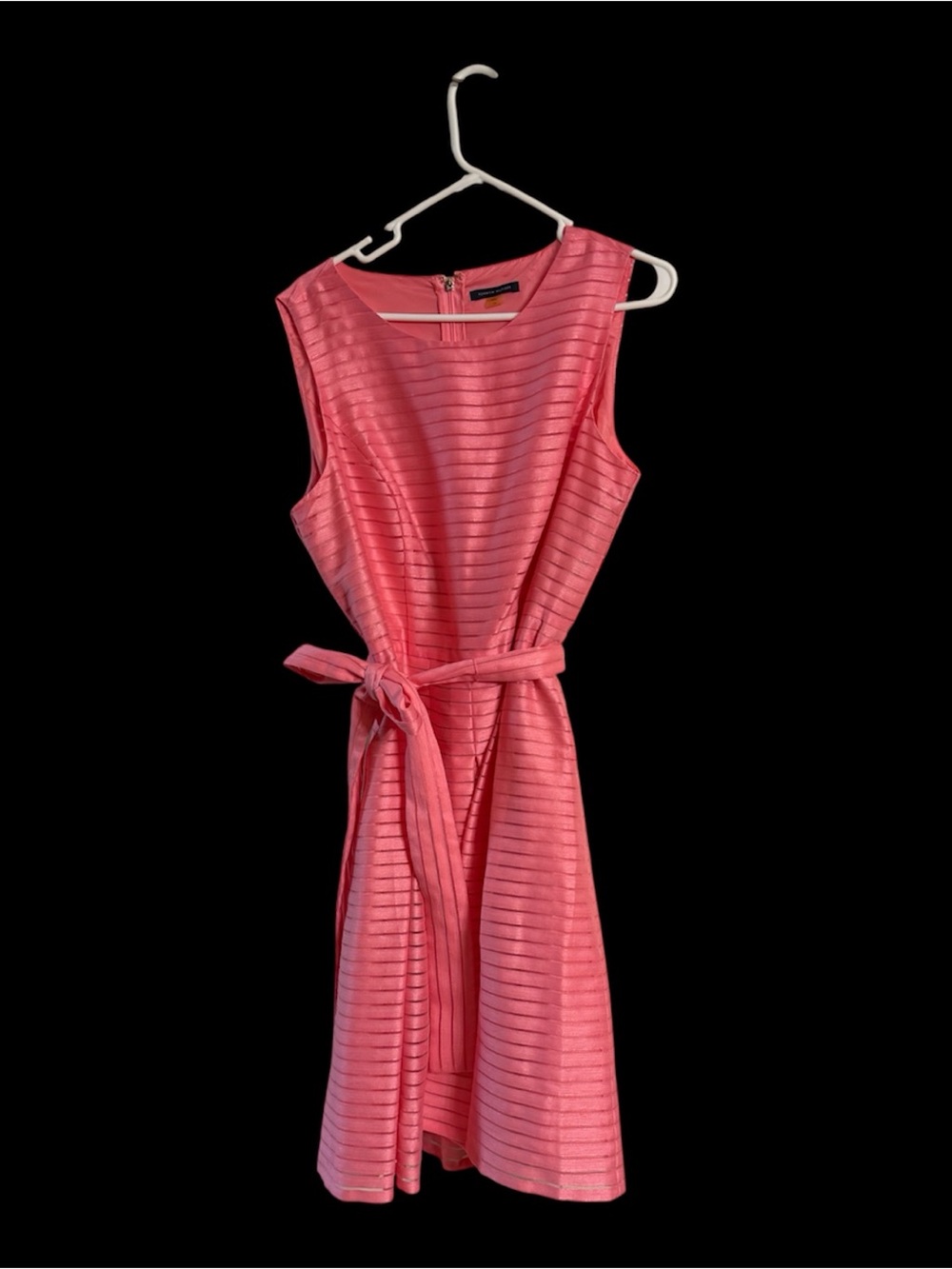 Tommy Hilfiger Coral Pink Sleeveless Fit-and-Flare Midi Dress size 14